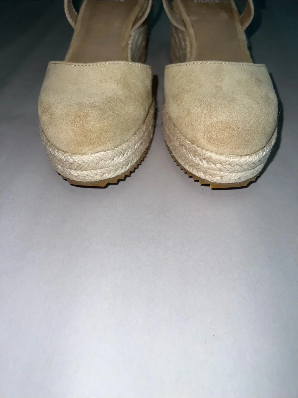 Eileen Fisher Nessa espadrille wedge sandals in tan suede